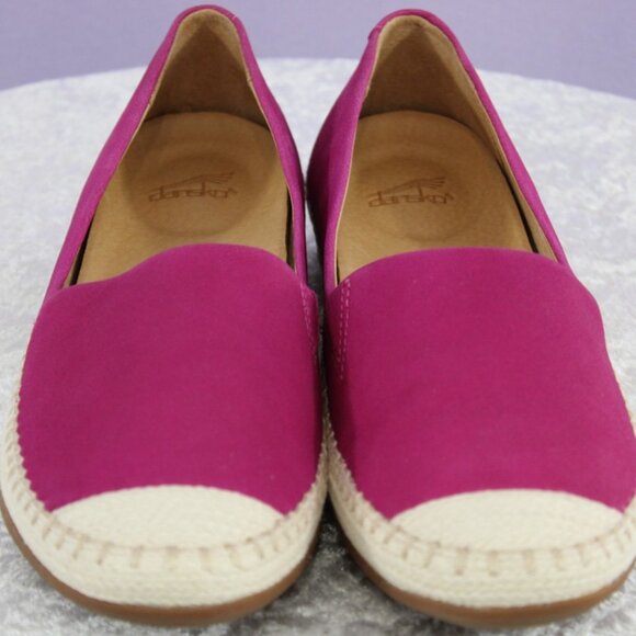 Dansko Women’s Espadrille Slip-On Flats Size 7.5 – Fuchsia Pink Jute Trim Comfor - Picture 1 of 5
